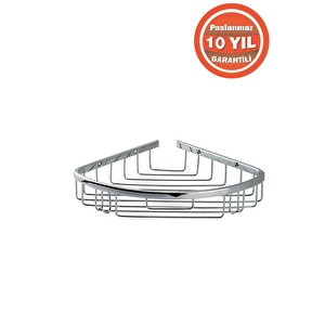 Paslanmaz Pirinç Zerrin 1'li 22*22 Cm Şampuanlık Süngerlik Köşelik