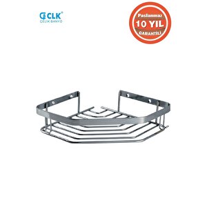 Paslanmaz Çelik Erpa 1’li 19x19 Cm Şampuanlık Köşe Süngerlik
