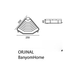 Paslanmaz Çelik Erpa 1’li 19x19 Cm Şampuanlık Köşe Süngerlik