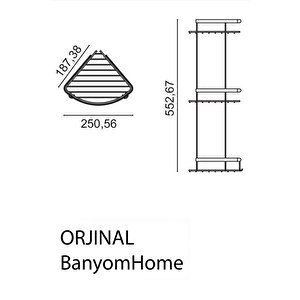 Paslanmaz Çelik Zerrin 3’lü 19x19 Cm Şampuanlık Köşe Süngerlik