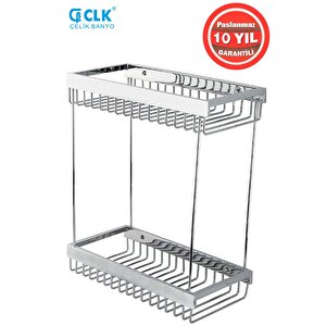 Paslanmaz Pirinç Kumru 2'li 12x25 Cm Şampuanlık Süngerlik