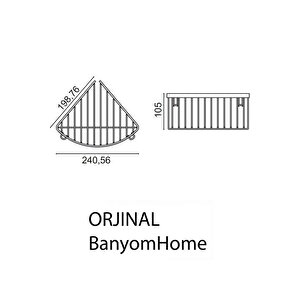 Paslanmaz Pirinç Mat Siyah Tekli Derin 19x19 Cm Şampuanlık  Banyo Rafı