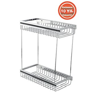 Paslanmaz Pirinç 12x25 Cm Swwor Şampuanlık Köşeliği Banyo Rafı Süngerlik