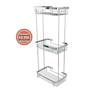 Paslanmaz Çelik Taci 3’lü 23x15 Cm Şampuanlık Köşe Süngerlik