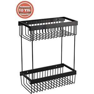 Paslanmaz Pirinç Kumru Mat Siyah 15x25 Şampuanlık Köşe Süngerlik