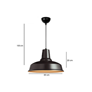 Grand Siyah Metal Tekli Avize Sarkıt Salon Mutfak Ofis Cafe Butik Lamba Aydınlatma Avizeler