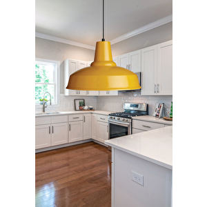 Grand Sarı Metal Tekli Avize Sarkıt Salon Mutfak Ofis Cafe Butik Lamba Aydınlatma Avizeler