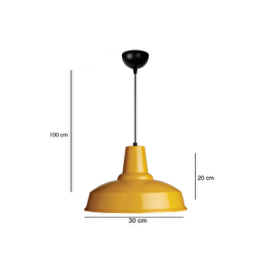 Grand Sarı Metal Tekli Avize Sarkıt Salon Mutfak Ofis Cafe Butik Lamba Aydınlatma Avizeler