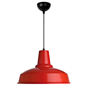 Grand Kırmızı Metal Tekli Avize Sarkıt Salon Mutfak Ofis Cafe Butik Lamba Aydınlatma Avizeler