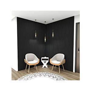Mdf Ahşap Akustik Duvar Paneli 60 X 275 Cm - Si̇yah
