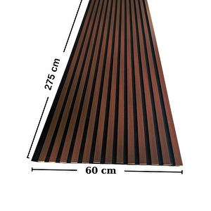 Mdf Ahşap Akustik Duvar Paneli 60 X 275 Cm - Koyu Cevi̇z Koyu Ceviz