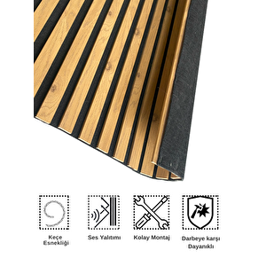 Mdf Ahşap Akustik Duvar Paneli 60 X 275 Cm - Açik Meşe Açık Meşe