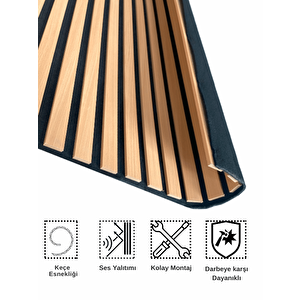 Mdf Ahşap Akustik Duvar Paneli 60 X 275 Cm - Kayin Kayın