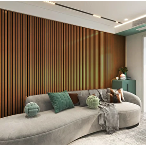 Mdf Ahşap Akustik Duvar Paneli 60 X 275 Cm - Teak