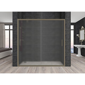 Carmen Temperli 6 Mm Ön Cephe Cam Duşakabin Bronz Profil Buzlu Cam 110 cm