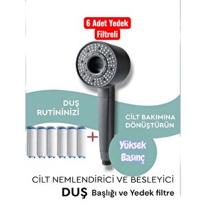 6 Adet Yedek Filtreli Su Tasarruflu,kireç Önleyici Duş Başlığı