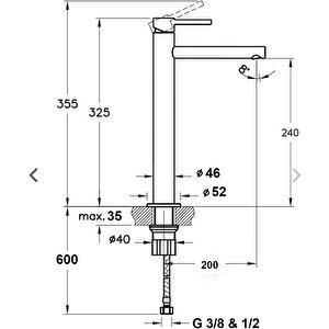 Pillar Serisi Siyah Çanak Lavabo Bataryasın 5 Yıl Garantili