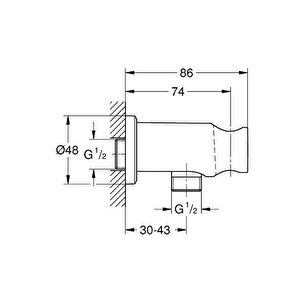 Grohe Rainshower Askılı Duş Çıkış Dirseği Brushed Hard Graphite - 26658al0