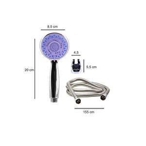 3 Fonksiyonlu Plastik Krom Kaplama Duş Başlığı & Krom Hortum
