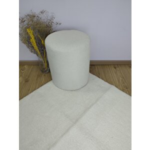 Minimalist Beyaz Havlu Kumaş Puf, Şık Ve Yumuşak Tasarım, Kapı Önü Pufu Ayakucu Pufu ,makyaj Pufu
