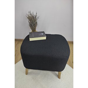 Lajivert Havlu Kumaş Oval Puf , Gürgen Ahşap Ayak Lajivert Kumaş Oval Puf Bench Sandalye