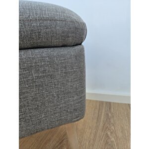 Kare Sandikli Puf,45x45 Keten Sandikli Puf ,gurgen Ayakli Sandikli Puf , Kapiönü Pufu