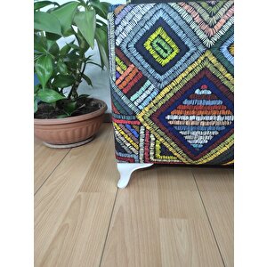 Renkli Sandıklı Puf, Kapı Önü Pufu, Dikdörtgen Puf ,dijital Baskılı Sandıklıpuf, Saklamaalanlı Sandıklıpuf
