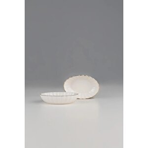 Bone Luz Form Oval Kase Altın File 2 Parça 15cm Bnlzf15okss220