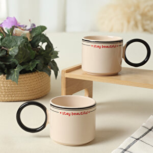 Stayl Beautiful Siyah Stackable Halka Kulplu Fincan 8 Cm 2 Adet