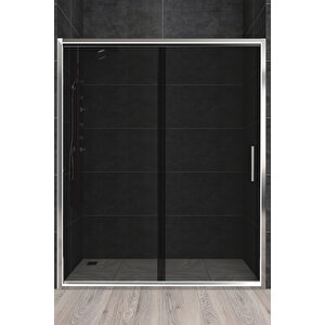 Carmen Temperli 6 Mm Ön Cephe Cam Duşakabin Ultra Parlak Krom Profil Füme Cam 135 cm