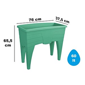 So-ab02 Dekoratif Ayaklı Bahçe Yetiştirme Saksı 60 Litre No 2 Yeşil