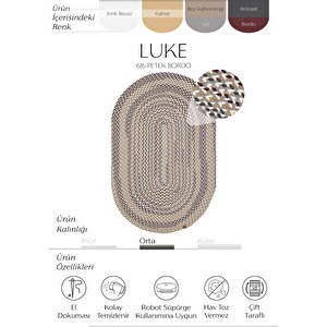 Luke 616 Renkli Oval Paspas Örgü Hasır Kilim Yolluk Dekoratif Mutfak Balkon Banyo Halısı Renkli