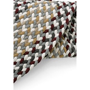 Cool Halı Luke 616 Renkli Oval Paspas Örgü Hasır Kilim Yolluk Dekoratif Mutfak Balkon Banyo Halısı