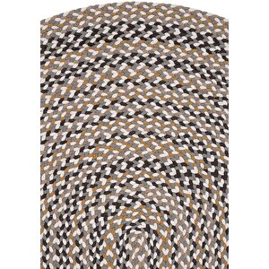 Cool Halı Glenn 618 Renkli Oval Paspas Örgü Hasır Kilim Yolluk Dekoratif Mutfak Balkon Banyo Halısı