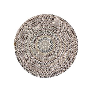Glenn 617 Renkli Yuvarlak Halı Dekoratif Antre Hol Hasır Mutfak Balkon Halısı Banyo Halısı 200x200 cm