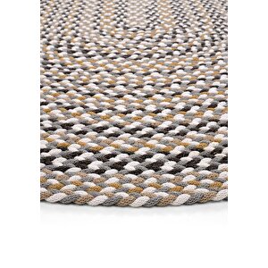 Cool Halı Glenn 618 Renkli Oval Paspas Örgü Hasır Kilim Yolluk Dekoratif Mutfak Balkon Banyo Halısı