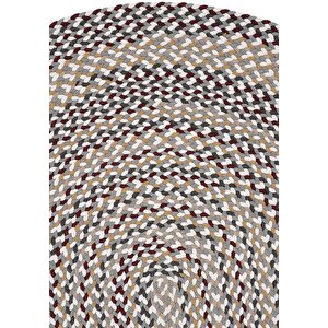 Cool Halı Glenn 616 Renkli Oval Paspas Örgü Hasır Kilim Yolluk Dekoratif Mutfak Balkon Banyo Halısı