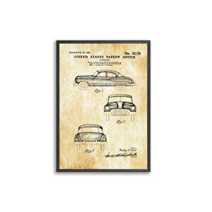 Vintage Cars Pattent 50*70 Çerçeveli Pano Set