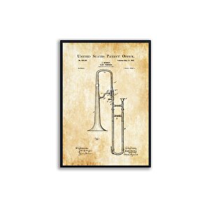 Wind Instruments Patent 50*70 Çerçeveli Pano Set
