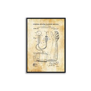 Vintage Sağlık Gereçleri Patent 50*70 Çerçeveli Pano Set
