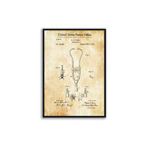 Vintage Sağlık Gereçleri Patent 50*70 Çerçeveli Pano Set