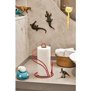 Kırmızı Kuğu Kağıt Rulo Havluluk, Peçetelik Mutfak Banyo Çocuk Odası Aksesuar - Metal Paslanmaz