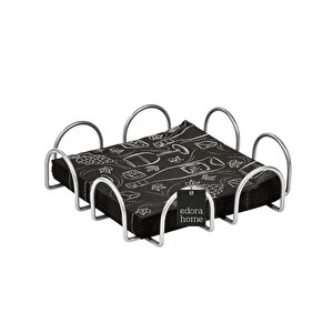 Mat Gümüş 18 Cm Peçetelik Büyük Boy Peçete Standı Kafe Restoran Otel Paslanmaz Metal