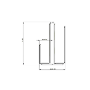 Turuncu Ayraçlı Kağıt Rulo Havluluk 25 Cm Peçetelik , Modern Ergonomik Tasarım - Metal Paslanmaz