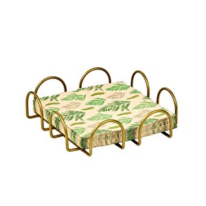 Gold Kare 18 Cm Peçetelik, Kafe, Restoran, Otel, Mutfak Sofra Büyük Boy Peçete - Metal Paslanmaz