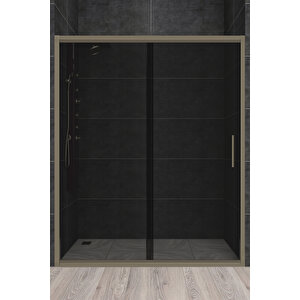 Carmen Temperli 6 Mm Ön Cephe Cam Duşakabin Bronz Profil Füme Cam 134 cm