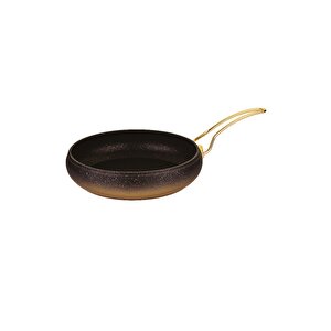 3241 Tek Parça Bio Granit 26x7 Cm - 2,80 Litre Küre Kapaksız Tava Gold