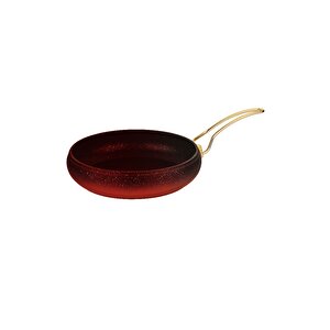 3241 - Tek Parça - Bio Granit, 26x7 Cm - 2,8 Litre, Çok Amaçlı Tava, Siyah Gold Gövde, Gold Detay