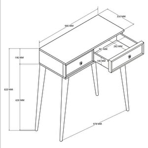6025 Luna (ahşap Ayakli) Mdf Profi̇l Çerçeveli̇ 2 Çekmeceli̇ Dresuar Sepet-yunus