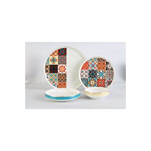 11157 - Peridot - 24 Parça, Otantik, Modern, Çağdaş Tasarımlı 1. Sınıf Porselen Yemek Takımı